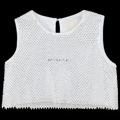 Mesh blouse with diamantés