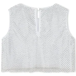 Mesh blouse with diamantés
