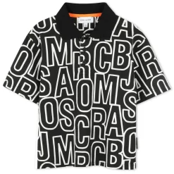 Monogram-print polo shirt