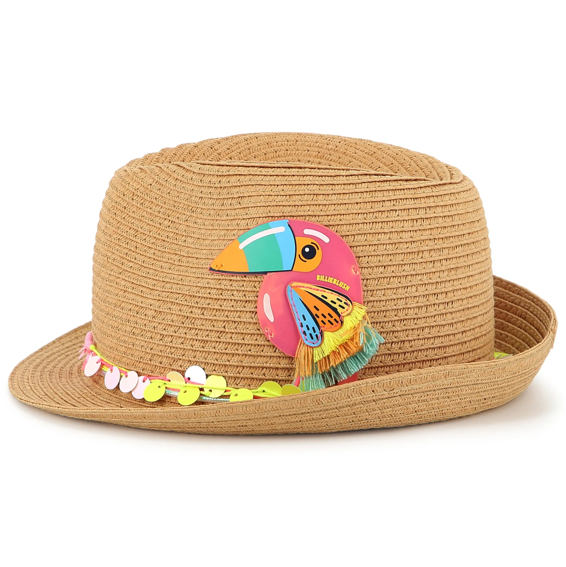 Moulded hat with bird