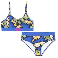 Palm-print two-piece swimsuit