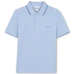 Plain cotton piqué polo shirt