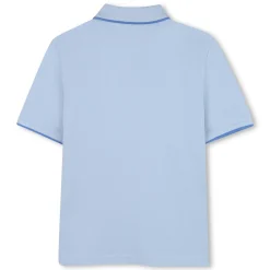 Plain cotton piqué polo shirt