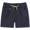 Plain elasticated-waist shorts