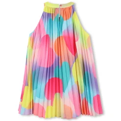 Pleated printed dress