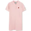 Polo collar dress with badge