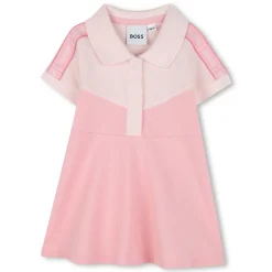 Polo-neck dress with panels