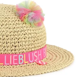 Pompom straw hat