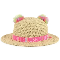 Pompom straw hat