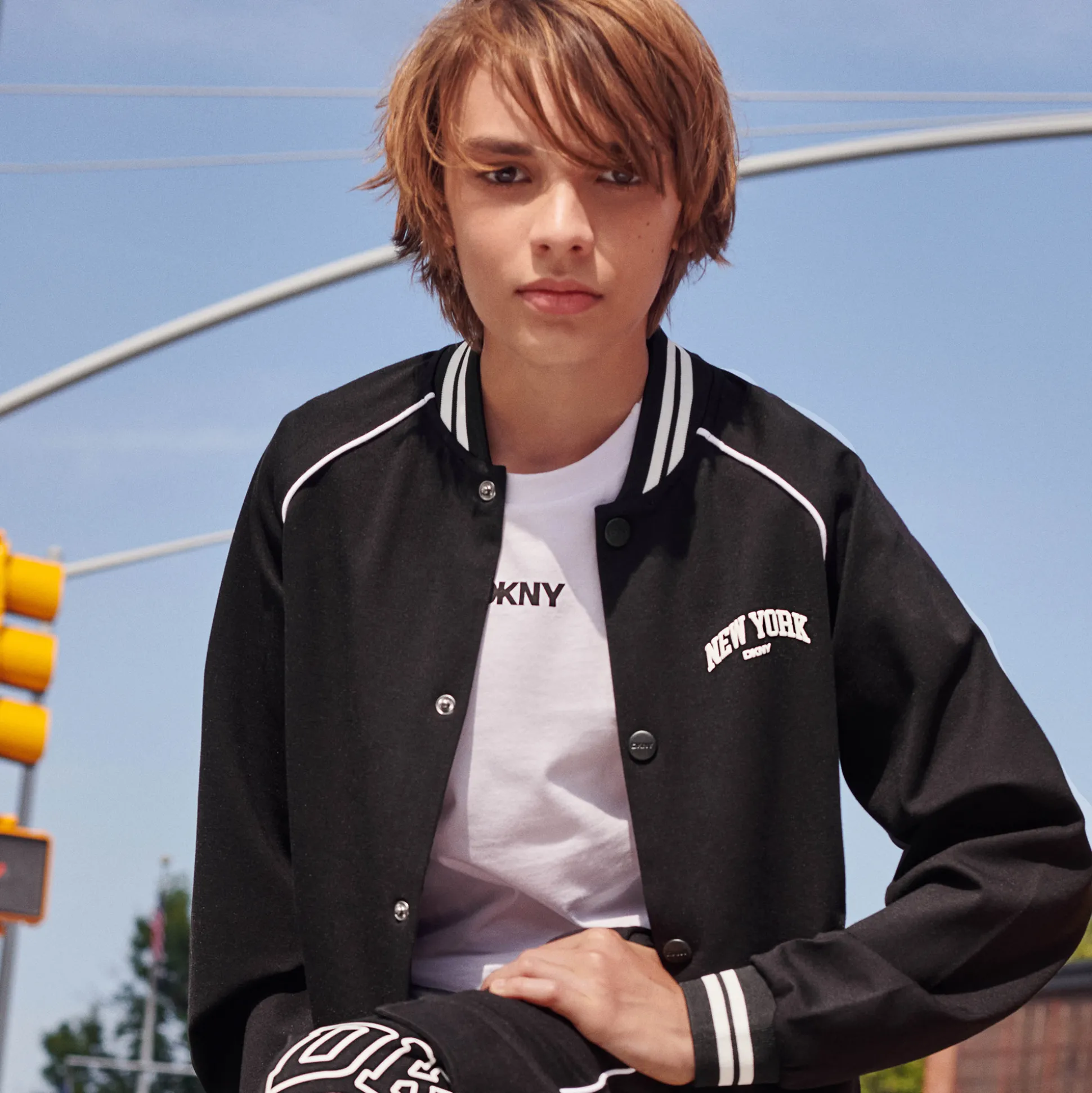 Press-stud logo jacket
