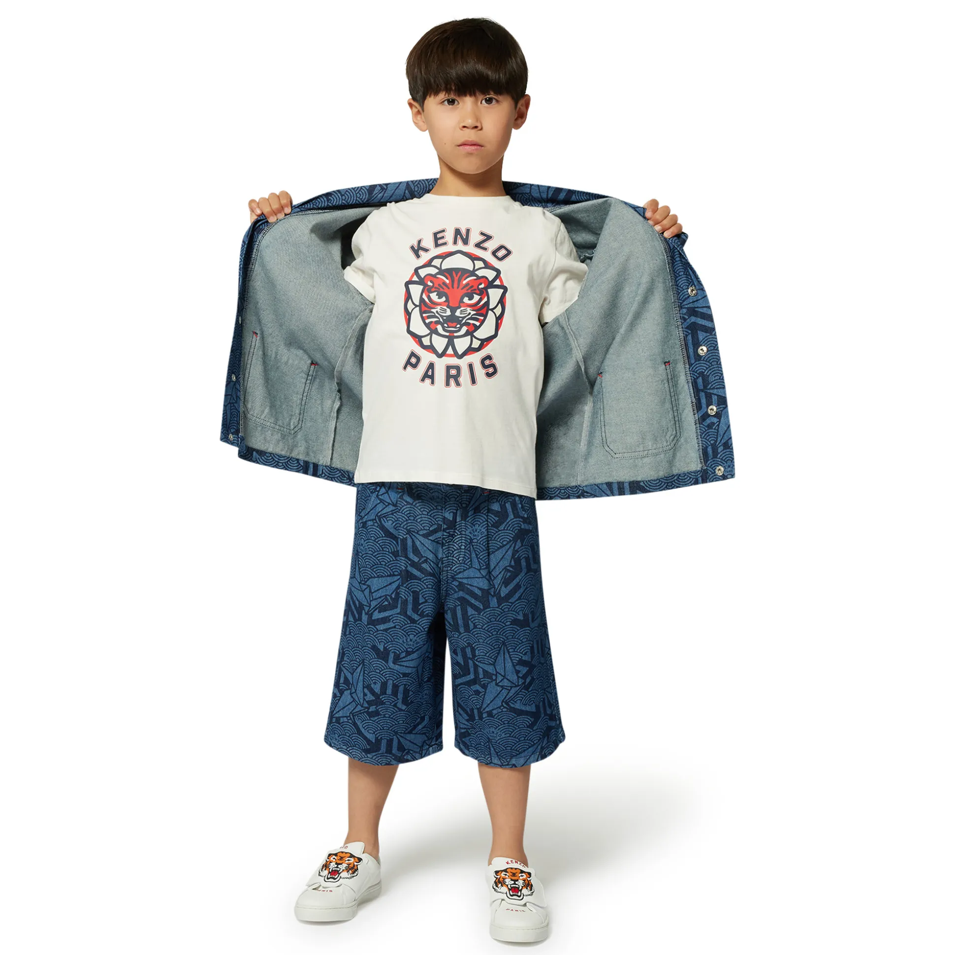 Printed denim jacket