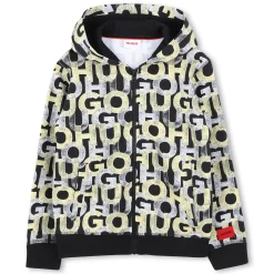Printed fleece zip sweatshirt