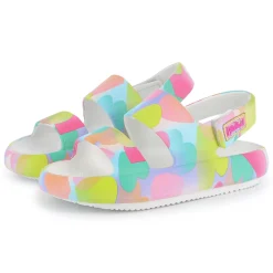 Printed hook-and-loop sandals