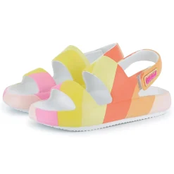 Printed hook-and-loop sandals