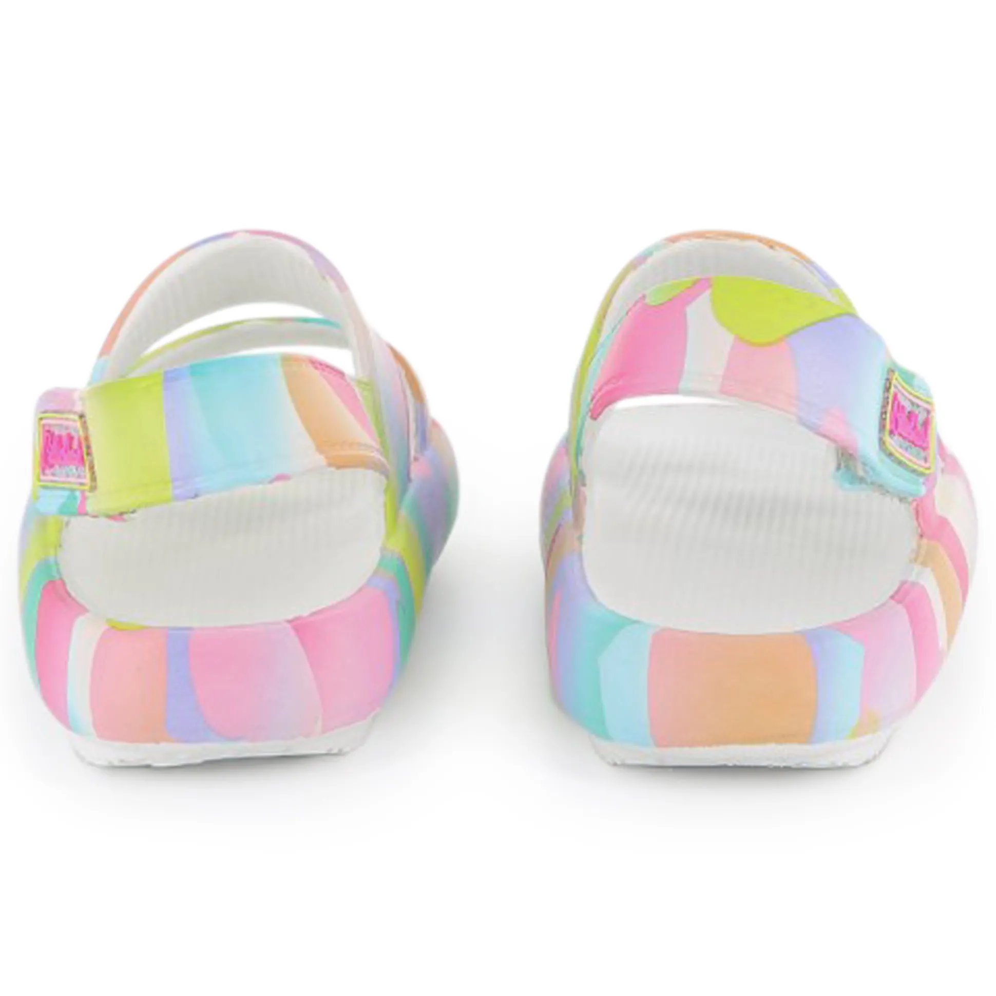 Printed hook-and-loop sandals