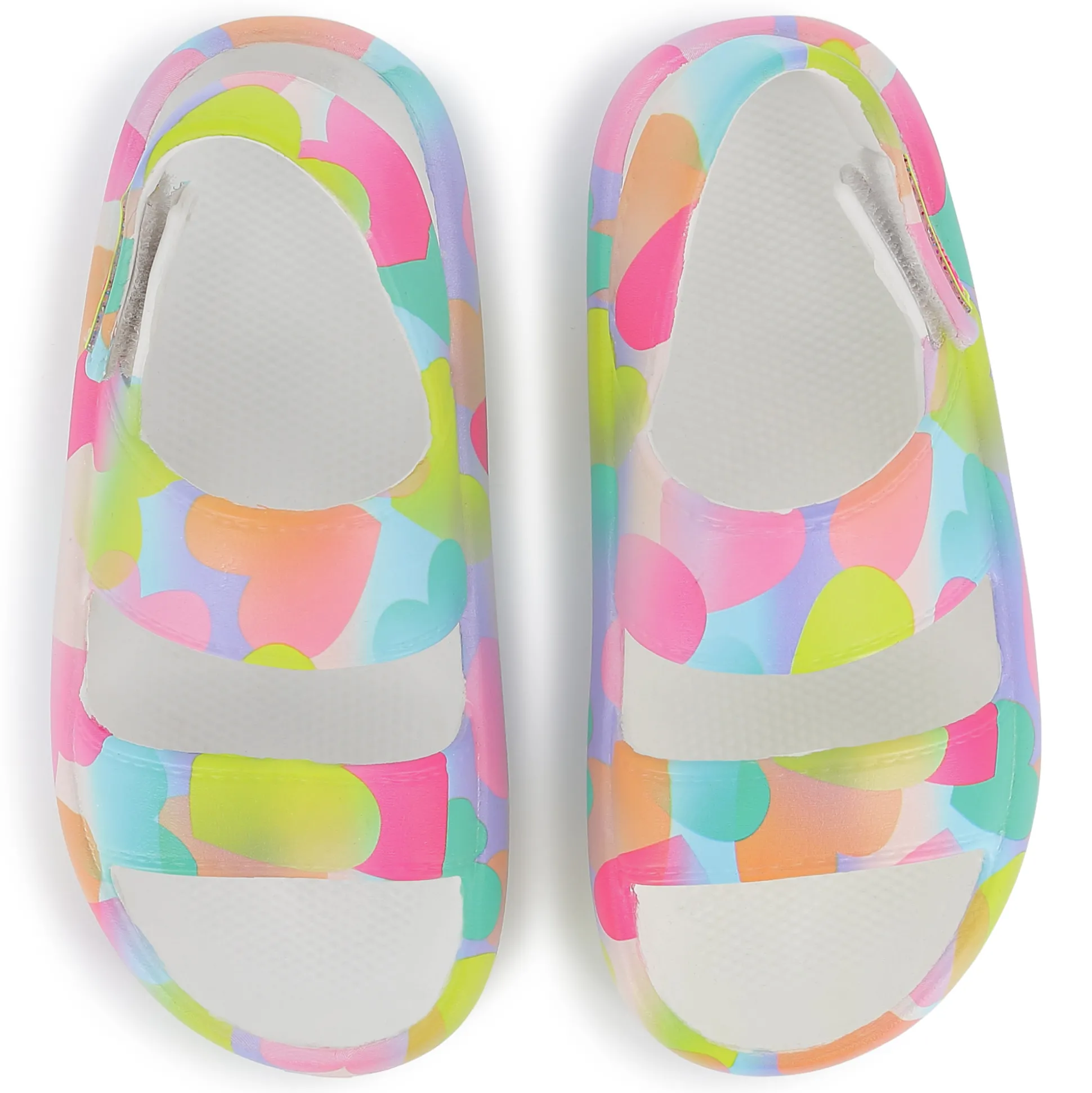 Printed hook-and-loop sandals