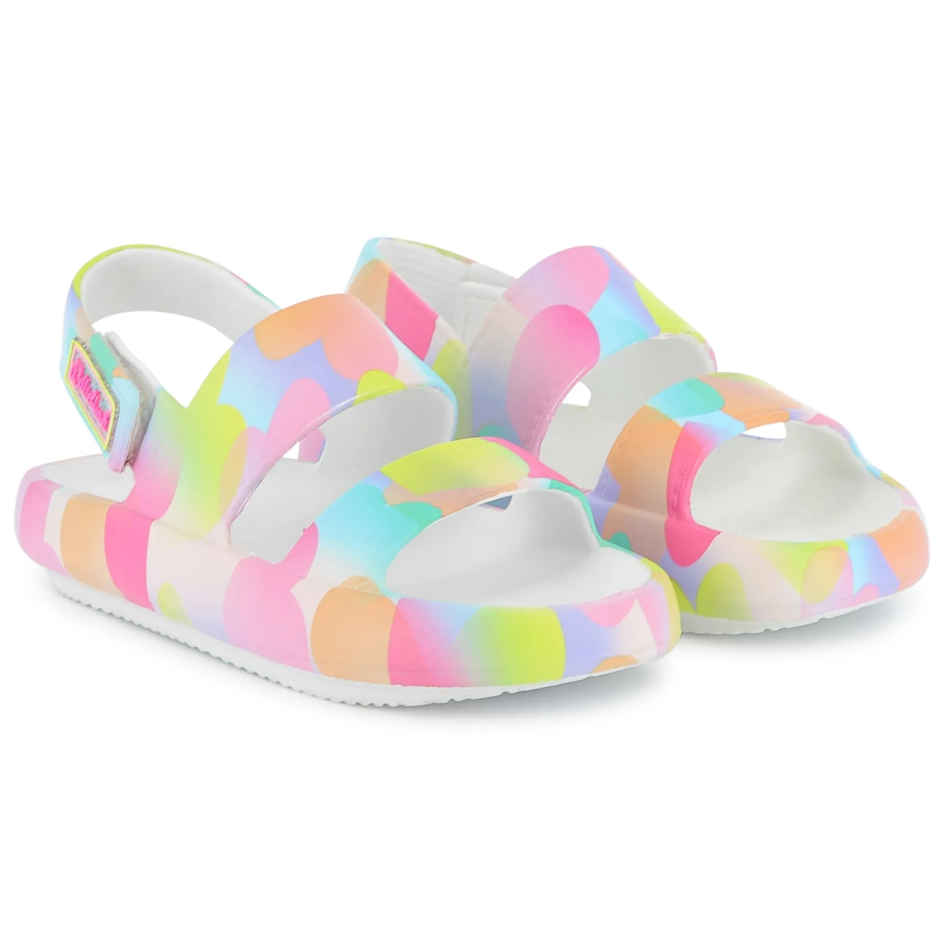 Printed hook-and-loop sandals