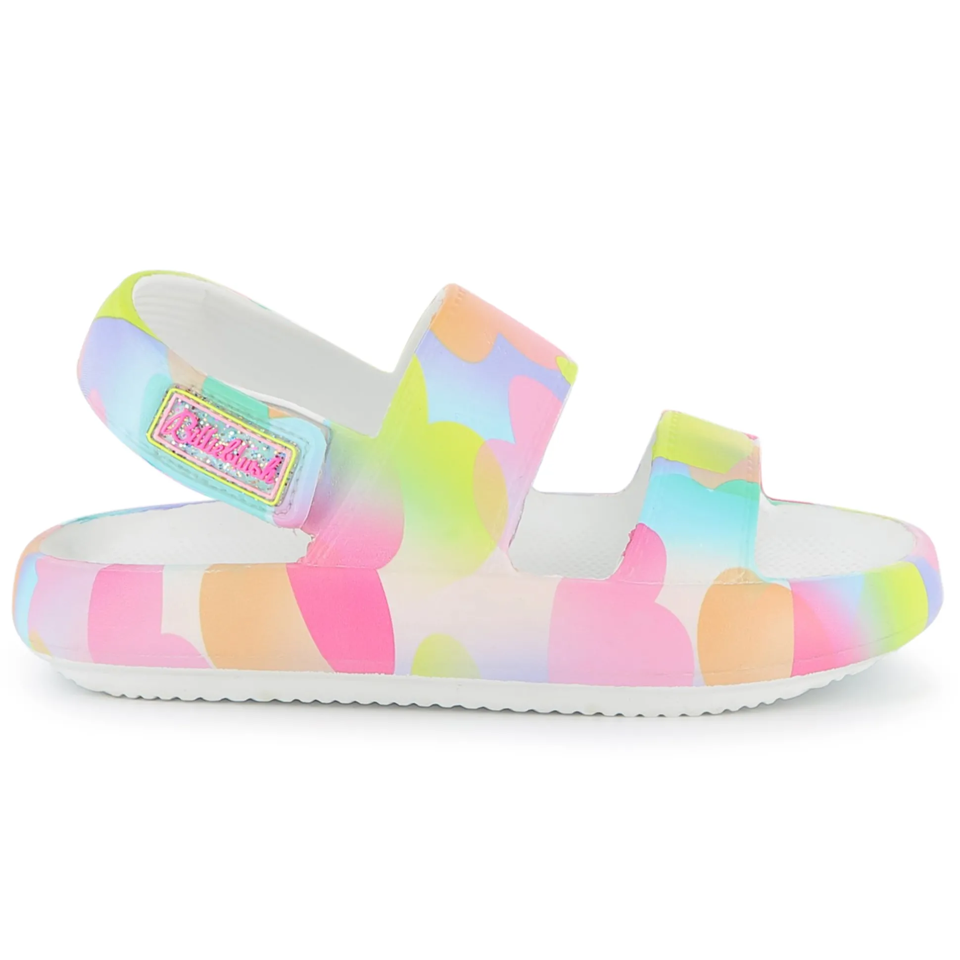 Printed hook-and-loop sandals