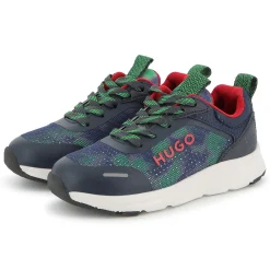 Printed lace-up trainers