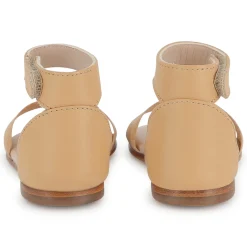 Printed leather sandals