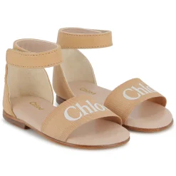 Printed leather sandals
