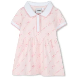 Printed polo-neck dress