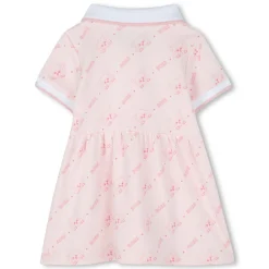 Printed polo-neck dress