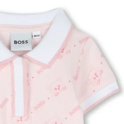 Printed polo-neck dress