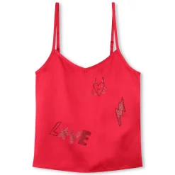 Satin camisole with diamantés