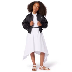 Satin snap fastener jacket