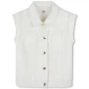 Scalloped sleeveless jacket