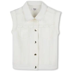 Scalloped sleeveless jacket