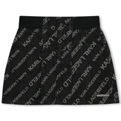Short flared denim skirt
