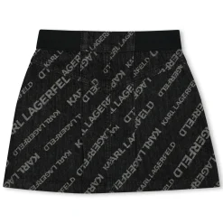 Short flared denim skirt