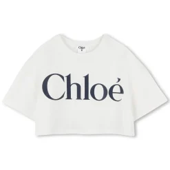 Short T-shirt with large logo