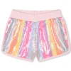 Shorts with sequin stripes