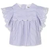 Short-sleeved cotton blouse