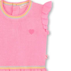 Short-sleeved knitted dress