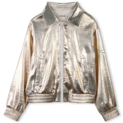 Snap fastener bomber jacket