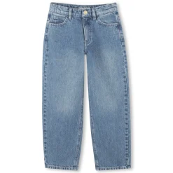 Straight-cut adjustable jeans