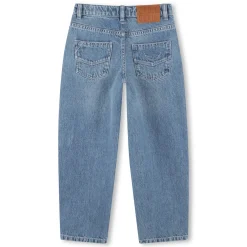 Straight-cut adjustable jeans
