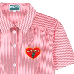 Striped cotton shirt-dress