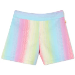 Striped denim shorts