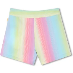 Striped denim shorts