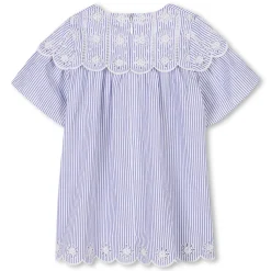 Striped dress with embroidery
