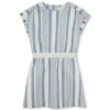Striped linen and cotton dress