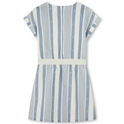 Striped linen and cotton dress