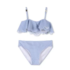 Striped two-piece bathing suit