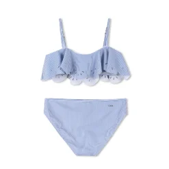 Striped two-piece bathing suit