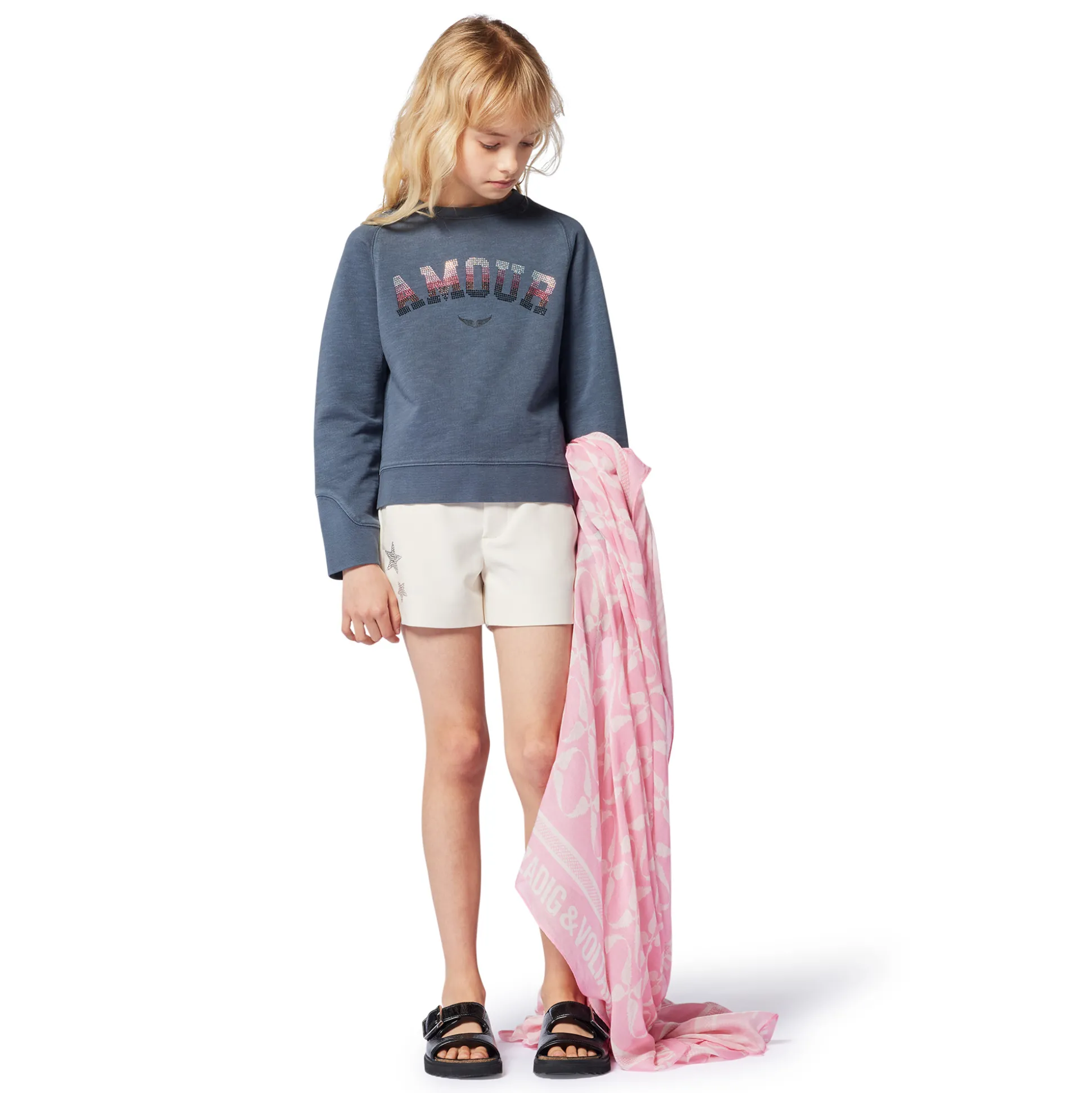 Tailored shorts with diamantés